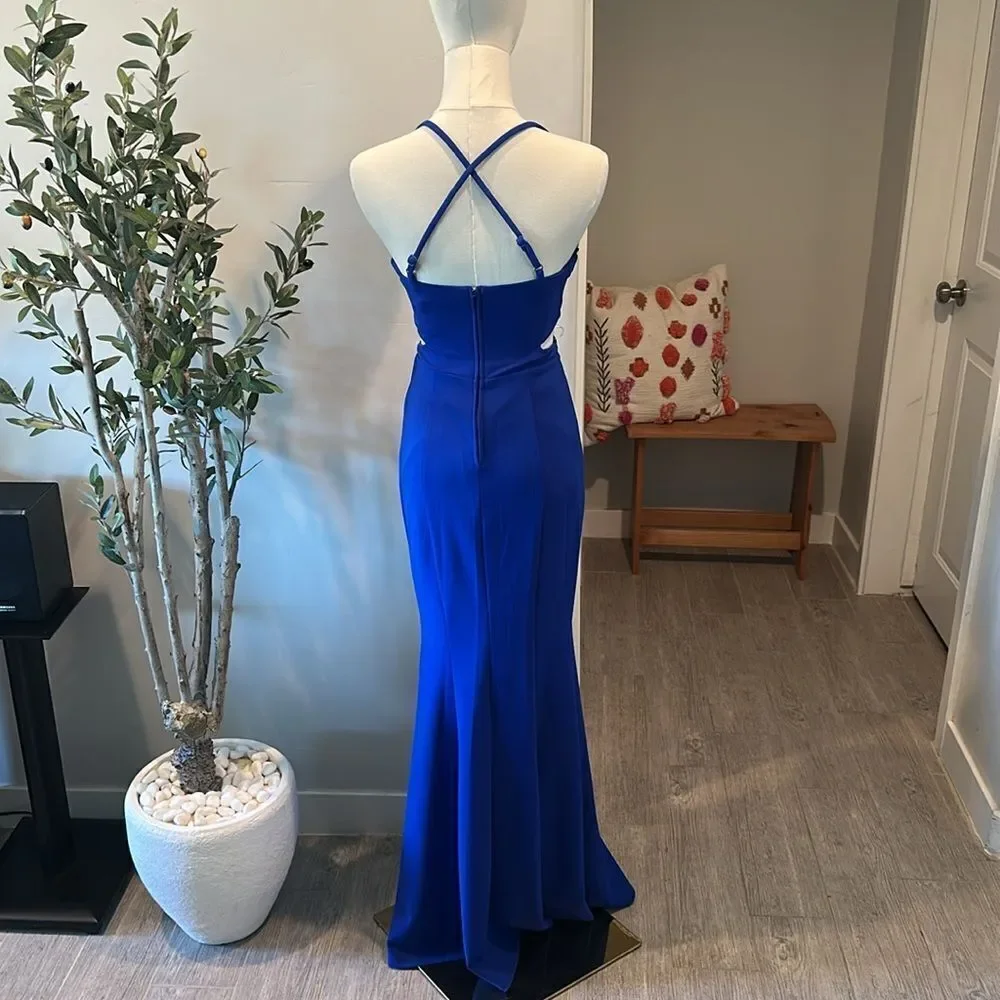 Nordstrom Speechless Spaghetti Strap Beaded‎ Cut-Out Waist Long Dress New!